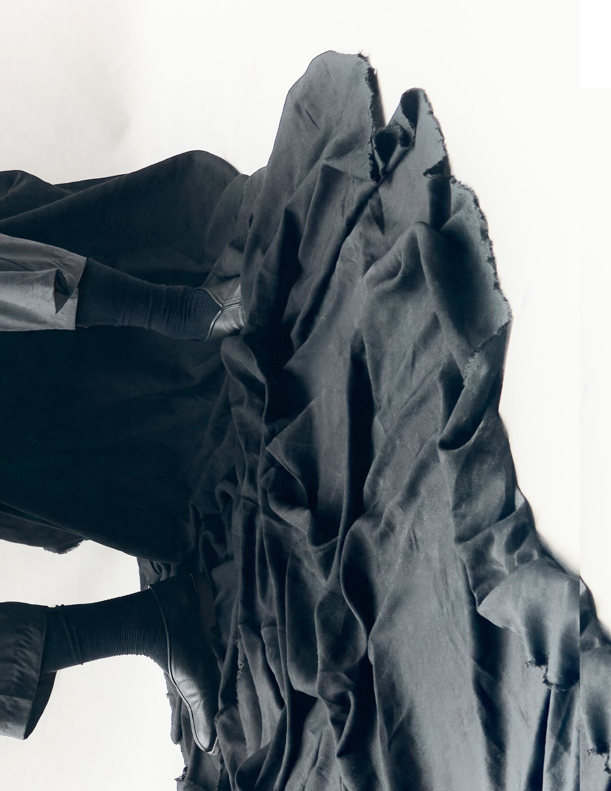 Black garment detail