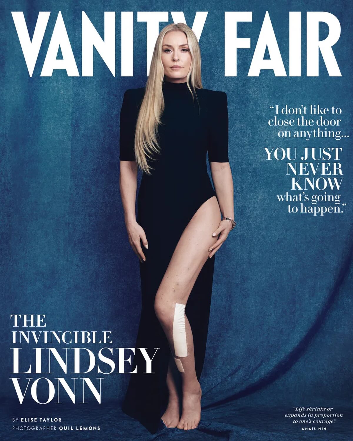 Vanity Fair cover featuring Lindsey Vonn